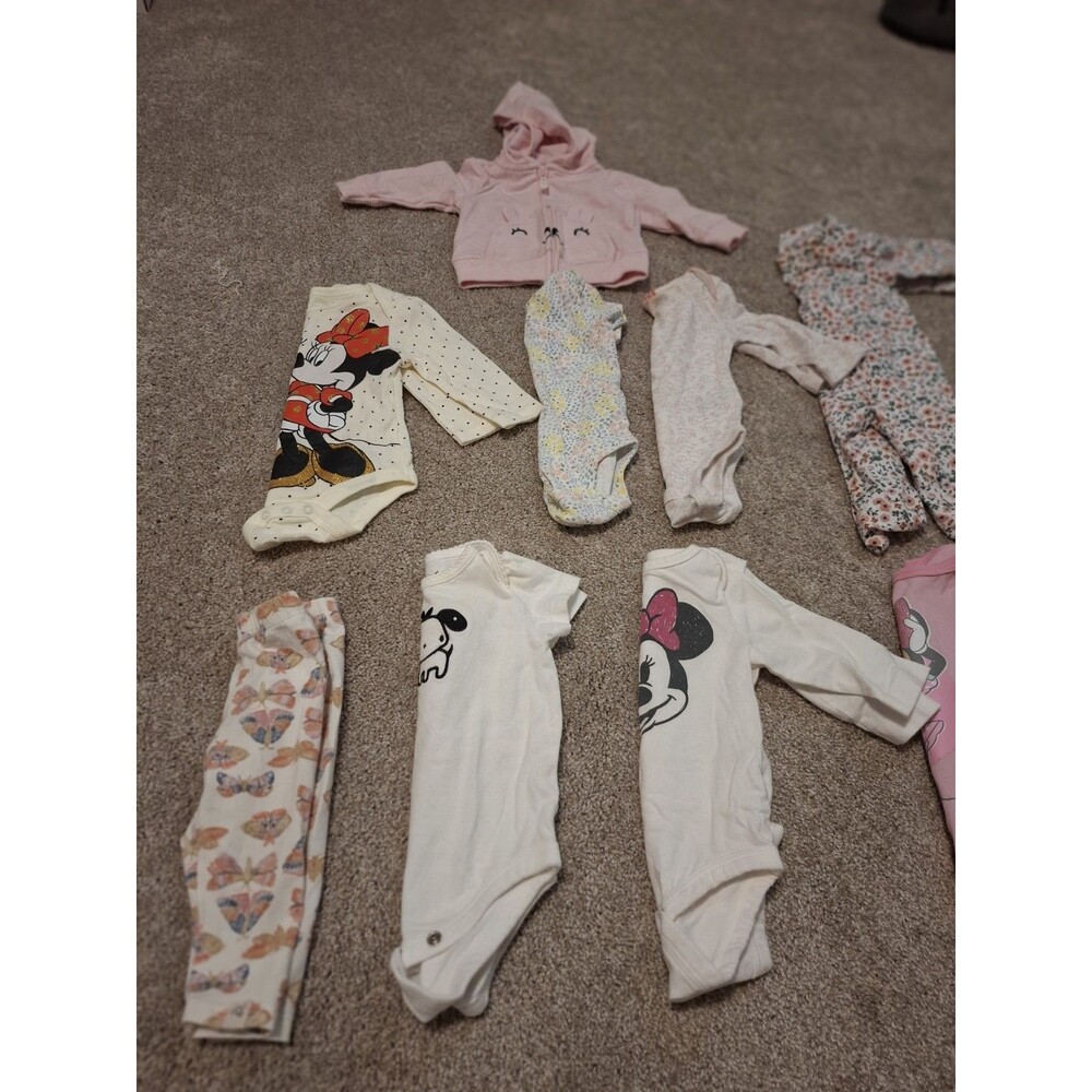 Baby One Piece Bundle Lot - Carter’s, Disney, Burt's Bees, Jumping Beans 0-3 Mon - Picture 6 of 16